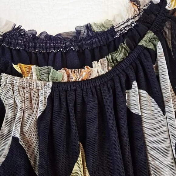 Kate & Lily Women's Maxi Dress Size 4 Navy Blue Long Sleeves Floral Sheer Lined - Picture 3 of 14